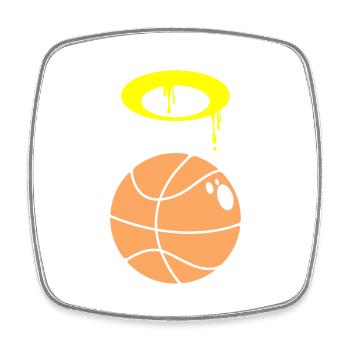Basketball - Viereckiger Kühlschrankmagnet - Weiß - Vorne