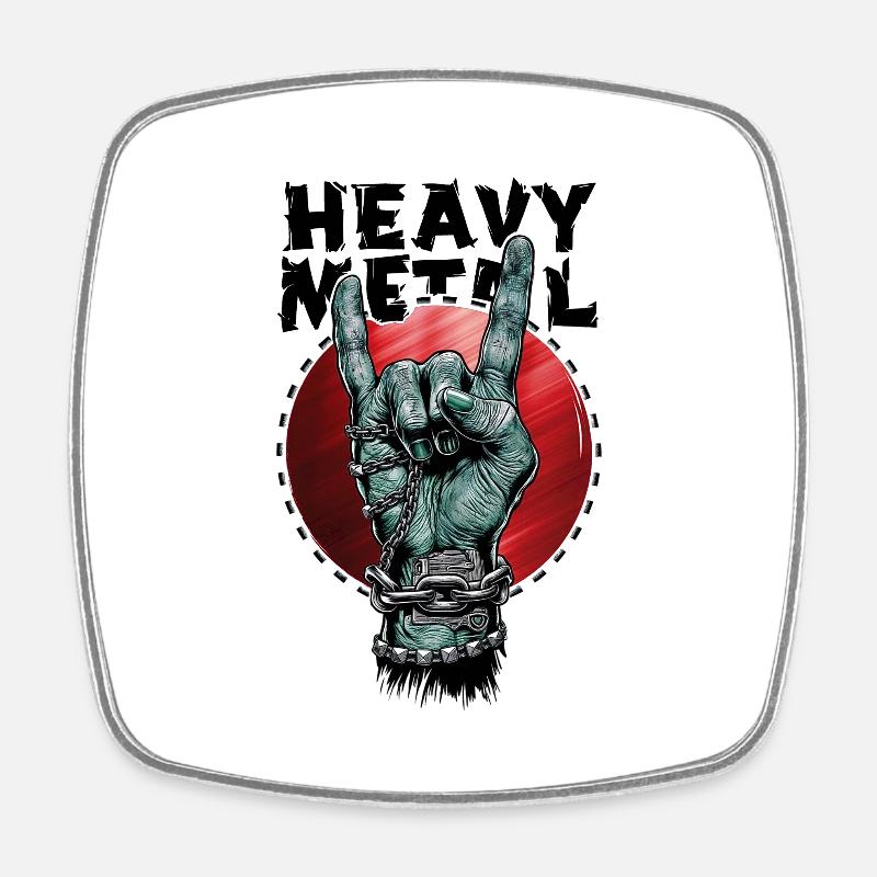 Chained Metal - Square fridge magnet - white