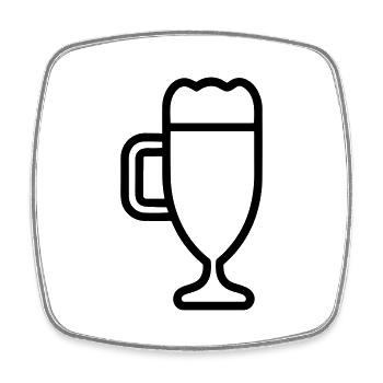 Bier - Viereckiger Kühlschrankmagnet - Weiß - Vorne