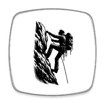 Hobby Bergsteiger beim Klettersport am Berg - Viereckiger Kühlschrankmagnet - Weiß - Vorne