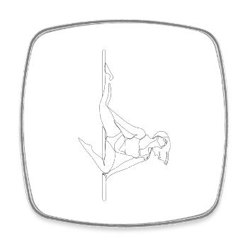 Poledance Russian Fish - Viereckiger Kühlschrankmagnet - Weiß - Vorne