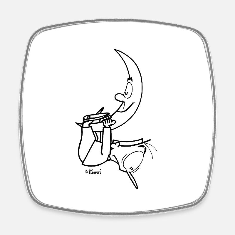 Kurti Lune - Magnet carré - blanc
