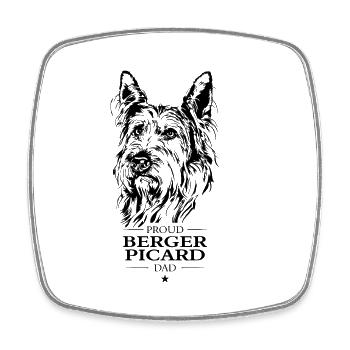 Berger Picard Dad Hunde Hund Wilsigns - Viereckiger Kühlschrankmagnet - Weiß - Vorne