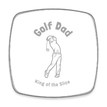 Golf Dad King of Slice - Square fridge magnet - white - Front