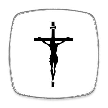 Cross of Jesus - Square fridge magnet - white - Front