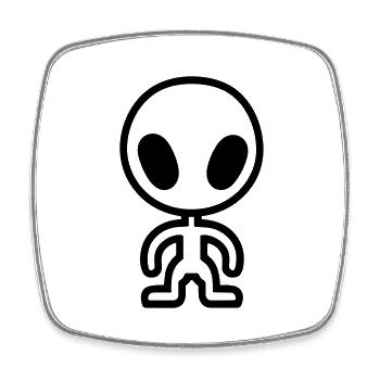 alien - Square fridge magnet - white - Front