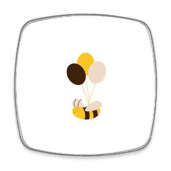 Ha Bee Birthday - Funny Bee Birthday - Square fridge magnet - white - Front