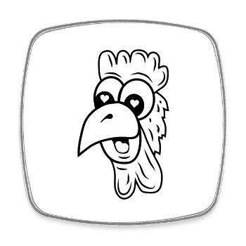 Chicken in love - Square fridge magnet - white - Front