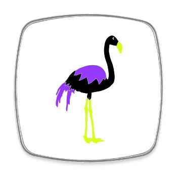 flamingo - Viereckiger Kühlschrankmagnet - Weiß - Vorne