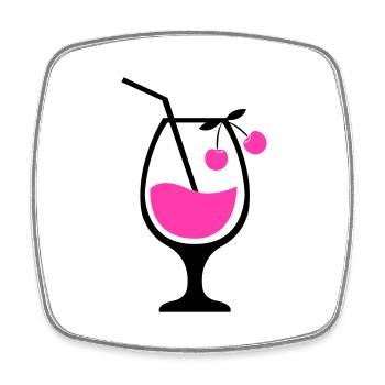 cocktail 01 - Viereckiger Kühlschrankmagnet - Weiß - Vorne