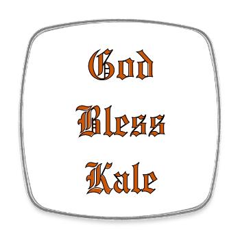 GodBlessKale - Magnet carré - blanc - Devant