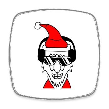 Fête Père Noël Cool Noël Hiver Musique - Magnet carré - blanc - Devant