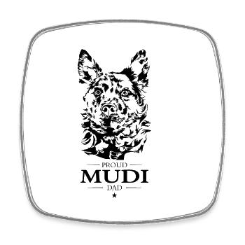 Hungarian Mudi Dad Hunde Hund Wilsigns - Viereckiger Kühlschrankmagnet - Weiß - Vorne