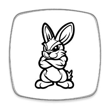 Hase Rabbit Comic - Viereckiger Kühlschrankmagnet - Weiß - Vorne
