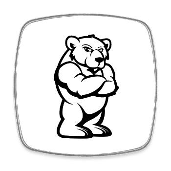 Bear Comic - Square fridge magnet - white - Front