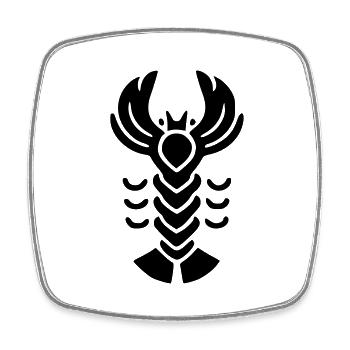 Homard - Magnet carré - blanc - Devant