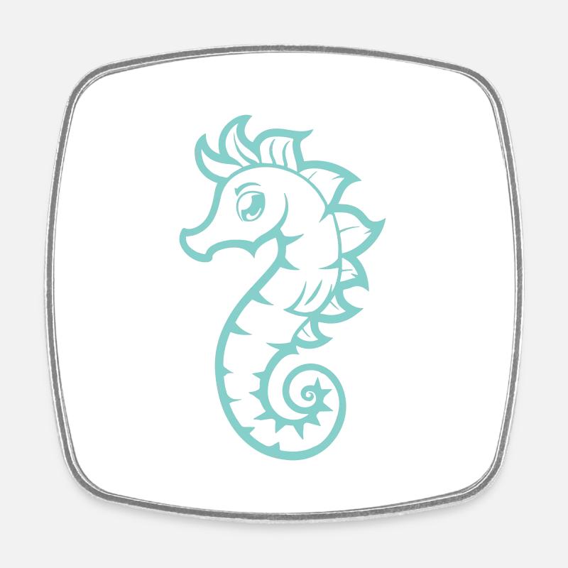 Hippocampe Hippocampe - Magnet carré - blanc
