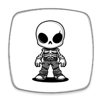 Skelett Comic Halloween - Viereckiger Kühlschrankmagnet - Weiß - Vorne