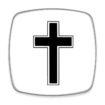Christian Cross (Croix Chrétienne) - Magnet carré - blanc - Devant