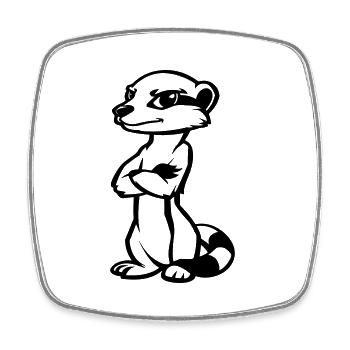 erdmännchen comic - Viereckiger Kühlschrankmagnet - Weiß - Vorne