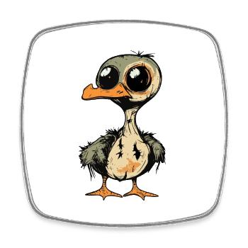 Gans Halloween Lustig Zombie - Viereckiger Kühlschrankmagnet - Weiß - Vorne