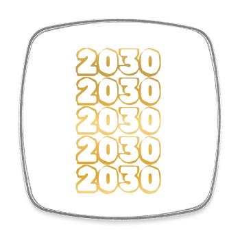 Geboren 2030 - Viereckiger Kühlschrankmagnet - Weiß - Vorne