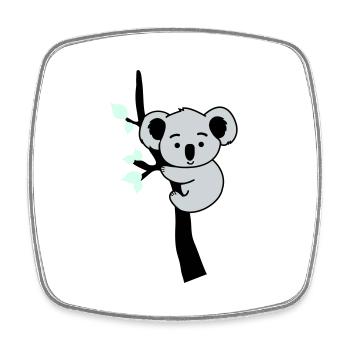 Koala Ours Bande Dessinée Arbre - Magnet carré - blanc - Devant