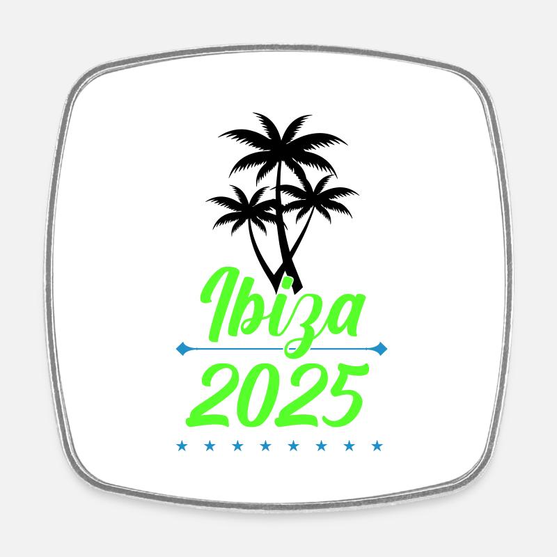 Ibiza 2025 - Magnet carré - blanc