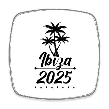 Ibiza 2025 - Square fridge magnet - white - Front