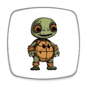 Tortue Halloween Bande dessinée Drôle - Magnet carré - blanc - Devant
