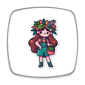 PLANT LADY - Square fridge magnet - white - Front