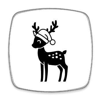 renne de noel - Magnet carré - blanc - Devant