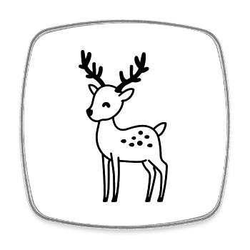 renne de noel - Magnet carré - blanc - Devant