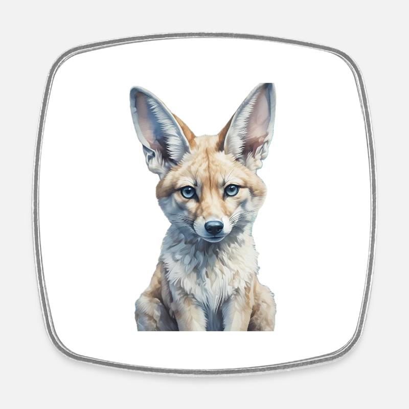 Fennec Fox - Viereckiger Kühlschrankmagnet - Weiß