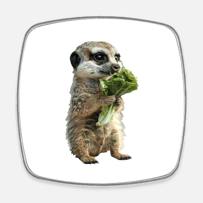 Erdmännchen - Viereckiger Kühlschrankmagnet - Weiß