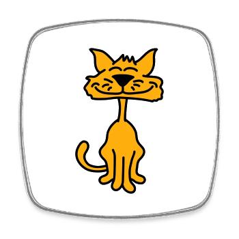 Pretty Cat Looking Happy Cheerful Smiling - Square fridge magnet - white - Front