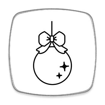 Ornement de boule de ruban de Noël 2 c1 - Magnet carré - blanc - Devant