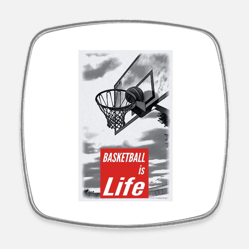 Ball is life - Square fridge magnet - white