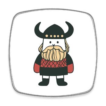 Cute Viking - Square fridge magnet - white - Front