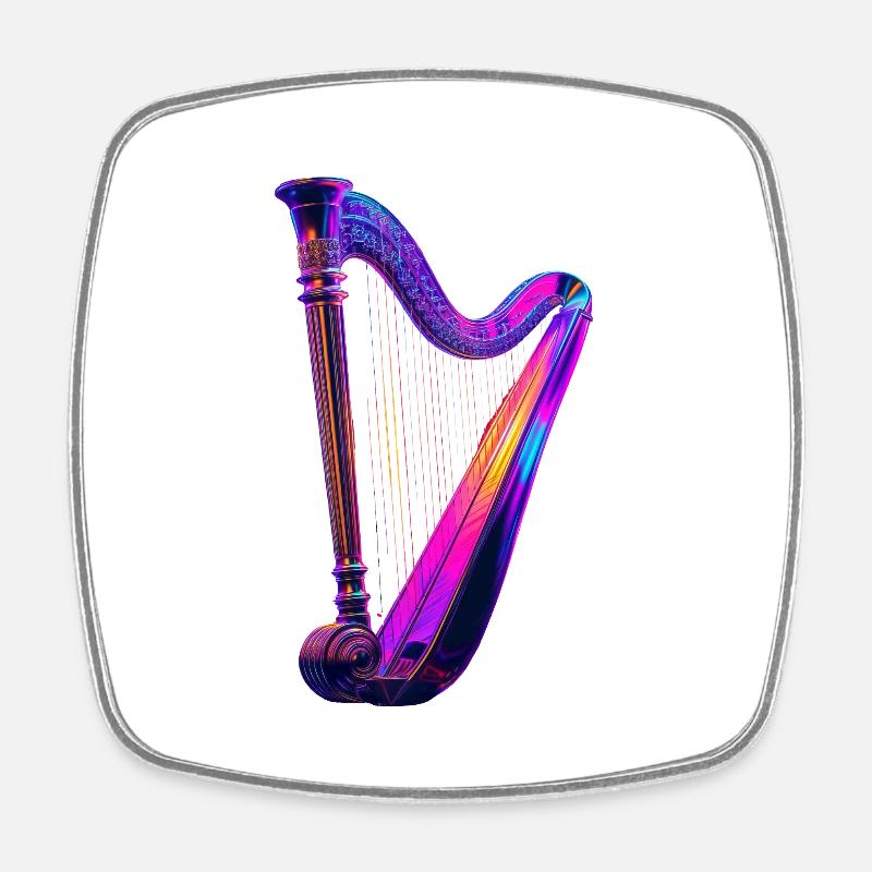 Harpe - Magnet carré - blanc