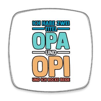 Ich Habe Zwei Titel Opa Und Mama - Viereckiger Kühlschrankmagnet - Weiß - Vorne