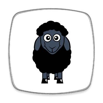 Black Sheep Small Cute Cute Lamb Cool Comic - Square fridge magnet - white - Front
