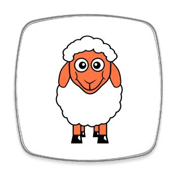 Sheep Baby Stands Cute Cute Lamb Child Cool Comic - Square fridge magnet - white - Front
