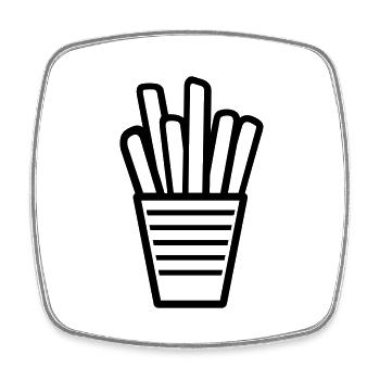 French fries - Square fridge magnet - white - Front