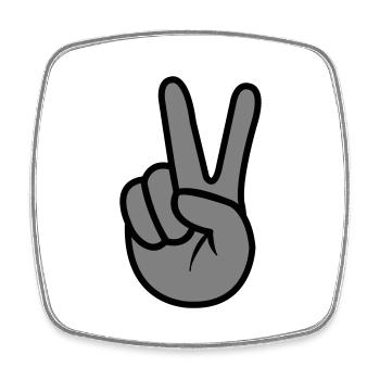 Peace Hand - Viereckiger Kühlschrankmagnet - Weiß - Vorne