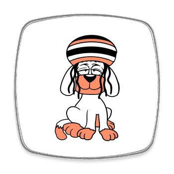 Dog Reggae Dreadlocks Hat Chill Relaxed Cool - Square fridge magnet - white - Front