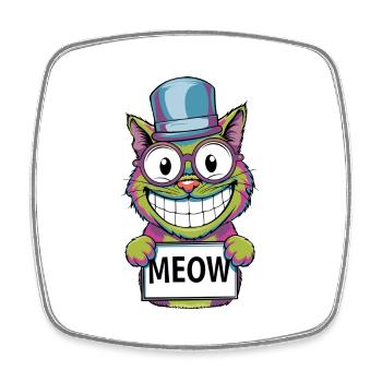 Meow Madness - Square fridge magnet - white - Front