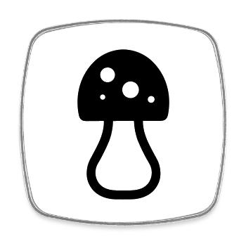 Mushroom - Square fridge magnet - white - Front