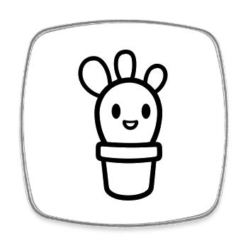 Cactus - Square fridge magnet - white - Front