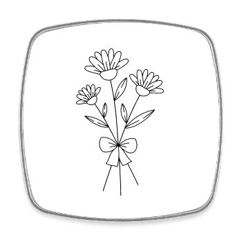 Blumenstrauss - Viereckiger Kühlschrankmagnet - Weiß - Vorne
